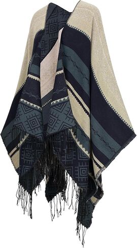 سترة نسائية ذات شال ملفوف وشرابة وغطاء للرأس مفتوحة من الأمام ووشاح ملفوف لخريف وشتاء in Kuwait