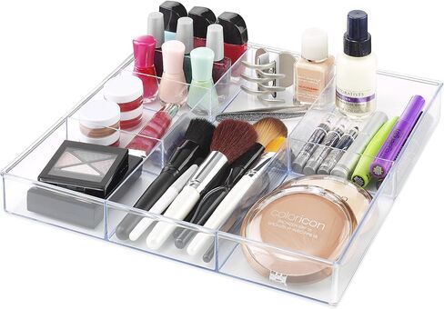 Whitmor 3 Section Small Easy Clean Clear Plastic Resin Drawer Organizer in Saudi Arabia