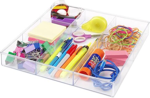 Whitmor 3 Section Small Easy Clean Clear Plastic Resin Drawer Organizer in Saudi Arabia