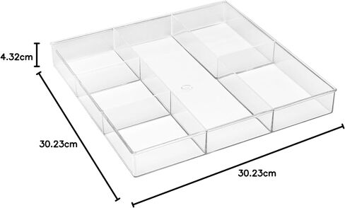 Whitmor 3 Section Small Easy Clean Clear Plastic Resin Drawer Organizer in Saudi Arabia