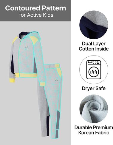 Boys and Toddler 2 Piece Full Zip up Hoodie Sweatshirts, Tracksuit Jacket Jogger Pants Set, Kids clothes (8-9Years) in Saudi Arabia