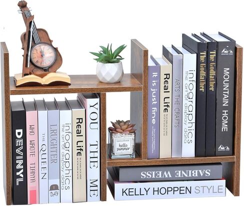 Meikuler Desktop Shelf Organizer, Adjustable Wood Display Desk Shelf, Office Storage Rack Tabletop Bookshelf Multipurpose Shelves for Home Decor, Office, Gifts (White) in Saudi Arabia