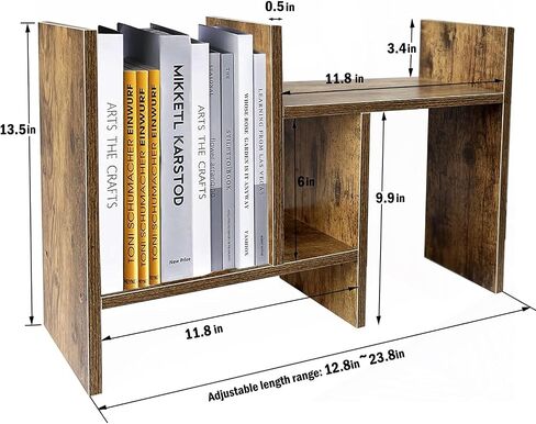 Meikuler Desktop Shelf Organizer, Adjustable Wood Display Desk Shelf, Office Storage Rack Tabletop Bookshelf Multipurpose Shelves for Home Decor, Office, Gifts (White) in Saudi Arabia