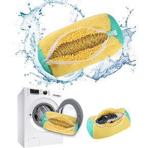 Shoe Washing Machine Bag,Shoe Laundry Bag-Reusable,Hangable,Shoe Bag For Washer And Dryer,Shoe Bag For Washing Machine For All Shoe Types And Sizes.(Yellow 2Pcs)