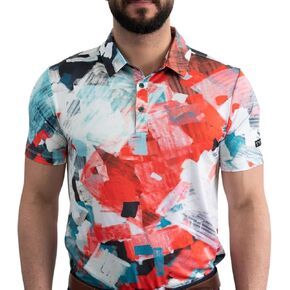 YATTA GOLF Standout Performance Golf Polo Shirts – Men’s – Subtle Pines – L