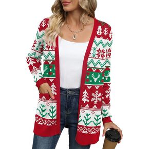 LILBETTER Womens Casual Lightweight Long Sleeve Open Front Cardigan Sweaters with Pockets