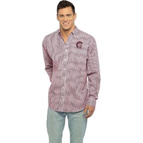Vantage Apparel Men's Collegiate Easy-Care Long Sleeve Gingham Check Button Down Shirt