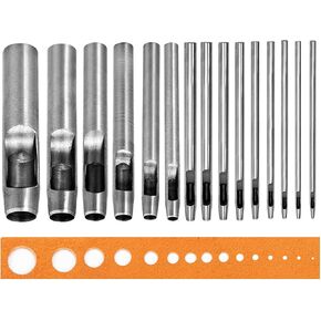 WUTA 7Pcs Hollow Punch Leather Hole Punch Cutter 0.5mm-5mm Round Punch Tool Set, Leather Craft Working Kit for Leather, Watch Band, Fabric, Plastics, Gasket Belt in Saudi Arabia