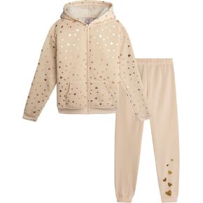 Real Love Girls' Sweatsuit Set - 2 Piece Sweatshirt with Sherpa Fleece Lined Hood and Jogger Sweatpants (7-16)