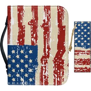 Extra Large Bible Cover Case for Women Men Cross Jesus Leather Bible Case with Bookmark Church Bag Book Carrying Case