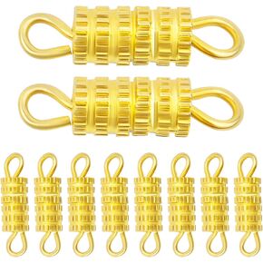 Aylifu Jewelry Screw Clasps,100pcs Golden Silver Barrel Screw Clasp Column Twist Screw Clasps Brass Screw Fastener Clasp Connector with 2 Hole for DIY Bracelet Necklace Jewelry Making,4x15mm