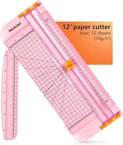 WORKLION Paper cutter - A4 Paper Craft cutter with Security blade for cut Gift Card, Coupon, Label, Cardstock, Photo, 12 inch black office paper trimmer in Saudi Arabia