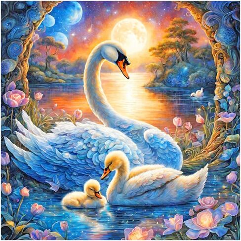 FHBUBPUP Diamond Painting Kits for Adults, Duck Diamond Art Kits, Full Drill Round Gem Art, DIY Paint with Diamond Beads Crafts for Home Wall Decoration Gifts 12x12 inch in Saudi Arabia