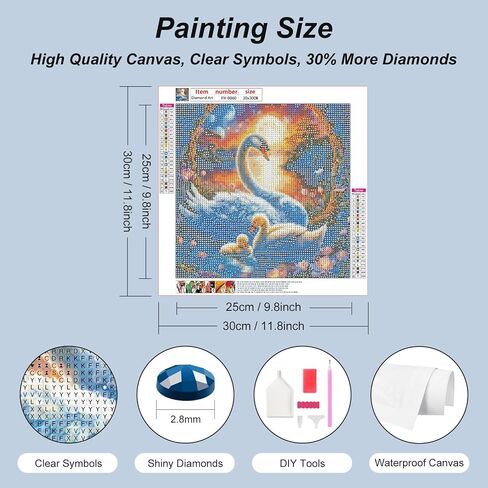 FHBUBPUP Diamond Painting Kits for Adults, Duck Diamond Art Kits, Full Drill Round Gem Art, DIY Paint with Diamond Beads Crafts for Home Wall Decoration Gifts 12x12 inch in Saudi Arabia