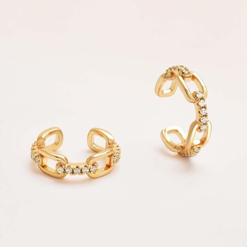 Fettero المرأة أقراط الأذن الكفة الذهب غير مثقوب الغضروف كليب على التفاف مفتوحة هوب 14K مطلية بالذهب لذيذ الحد الأدنى بسيط بوهو هيبوالرجينيك صغيرة لطيف مجوهرات هدية للنساء in Kuwait