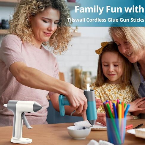 Tilswall Cordless Hot Glue Gun, 30s Fast Preheating with 2Ah Built-in Battery, Hot Melt Glue Gun with 20pcs Premius Glue Sticks, Smart Power-Off, USB-C Inputs Suitable for DIY Craft, Home Repaire Pink in Saudi Arabia