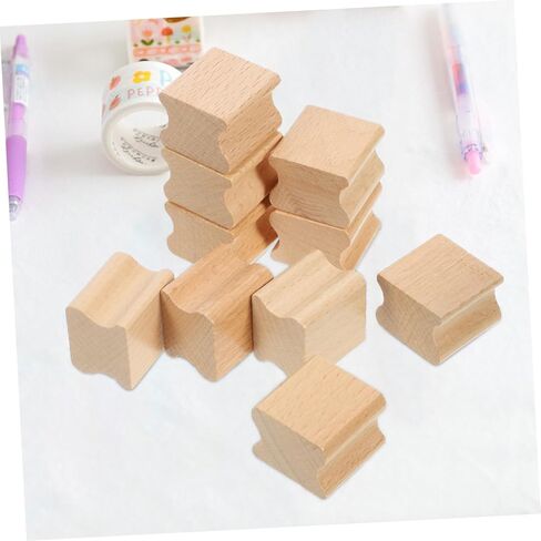 10pcs Beech Wood Seal Carving Square Wood Seal Self Making Stamper DIY Craft Tool Stamps for Making DIY Wooden Stamp Decorative Seal Cards Making Stamp Handbook Stamp Seal in Kuwait