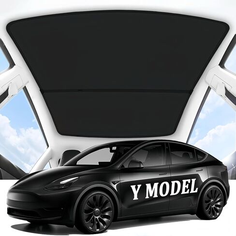 2024 Upgraded Tesla Model 3 Sunshade Roof, UPF200+ Roof Sunshade with Storage Bag, No-Sag & No-Gaps Heat Insulation Foldable Top Windows Windshield Sun Shade, Tesla Model 3 Highland Accessories Black in Kuwait