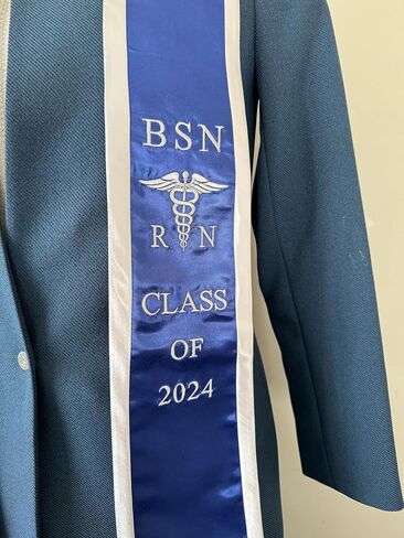 Ovaltag BSN RN Nursing Graduation Stole Class of 2024 with Medical Logo, Gift for Nurse Student in Saudi Arabia