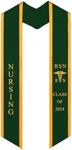 Ovaltag BSN RN Nursing Graduation Stole Class of 2024 with Medical Logo, Gift for Nurse Student in Saudi Arabia