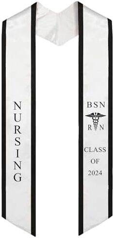 Ovaltag BSN RN Nursing Graduation Stole Class of 2024 with Medical Logo, Gift for Nurse Student in Saudi Arabia