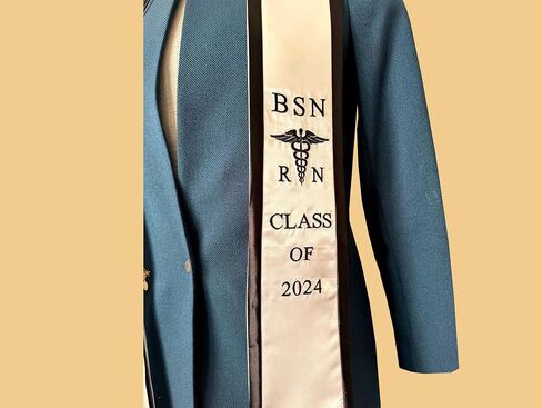 Ovaltag BSN RN Nursing Graduation Stole Class of 2024 with Medical Logo, Gift for Nurse Student in Saudi Arabia