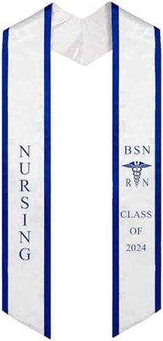 Ovaltag BSN RN Nursing Graduation Stole Class of 2024 with Medical Logo, Gift for Nurse Student in Saudi Arabia
