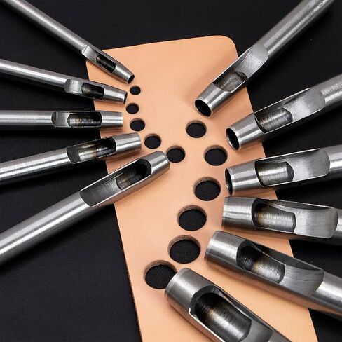 WUTA 7Pcs Hollow Punch Leather Hole Punch Cutter 0.5mm-5mm Round Punch Tool Set, Leather Craft Working Kit for Leather, Watch Band, Fabric, Plastics, Gasket Belt in Saudi Arabia