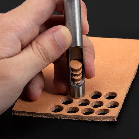 WUTA 7Pcs Hollow Punch Leather Hole Punch Cutter 0.5mm-5mm Round Punch Tool Set, Leather Craft Working Kit for Leather, Watch Band, Fabric, Plastics, Gasket Belt in Saudi Arabia