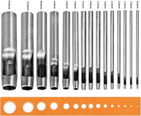 WUTA 7Pcs Hollow Punch Leather Hole Punch Cutter 0.5mm-5mm Round Punch Tool Set, Leather Craft Working Kit for Leather, Watch Band, Fabric, Plastics, Gasket Belt in Saudi Arabia