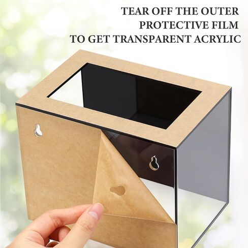 2 Pack Tip Jar Acrylic Tip Box with 4 Paste Hooks 4 Expansion Screws Money Storage Container Suggestion Box Raffle Cash Box Tip Bucket for Bartender Restaurants Bars Musicians Driver (2 PCS) in Kuwait