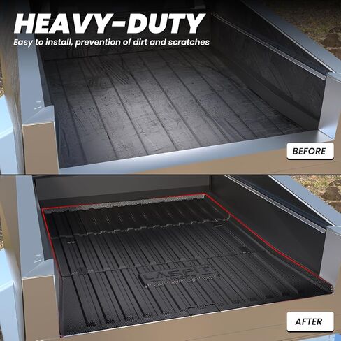 بساط سرير LASFIT لسيارة Tesla Cybertruck 2023 2024 2025 بساط سرير للشاحنة في جميع الأحوال الجوية TPE مناسب حسب الطلب لملحقات Tesla Cybertruck شديدة التحمل ومضادة للانزلاق ومضادة للماء وبطانة سرير بيك اب in Kuwait