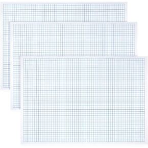 Teling 3 وسادات ورق رسم بياني مخطط 17 بوصة × 11 بوصة، 50 ورقة لكل لوحة لوحة ورق شبكية 100 جرام في المتر المربع ورقة هندسة صياغة مع وسادة للمهندس المعماري ورسام الرياضيات in Kuwait