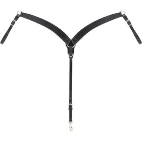 Weaver Leather Black Leather Contoured Ring-in-Center Breast Collar, Black