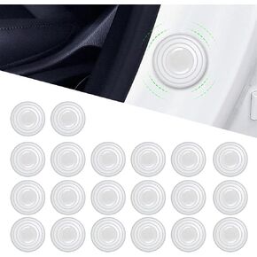 20 PCS Car Door Shock Absorbing Gasket, 1.18" Door Closing Buffer and Silencer Silicone Pad, Door Side Sound Insulation Luminous Safety Protector, Universal Car Accessory (Fluorescence White)