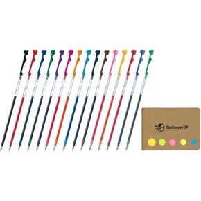 Pilot Hi-tec-c Coleto Gel Ink Pen Refill, 0.3mm 15 Color Refills, Sticky Notes Value Set