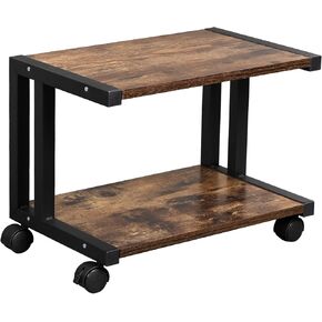 عربة دوارة للطابعة من OROPY Vintage ذات طبقتين، رف حامل للطابعة المحمولة مع عجلات لجهاز الفاكس والناسخة والماسح الضوئي - تحت أو بجانب التخزين المكتبي in Kuwait