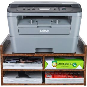 PAG-Mass Desktop Printer Stand with Storage, Paper Storage Holder Rack for Desk, Wooden Printer Organization for Home/Office, Black in Kuwait