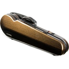 4/4 Full Size Violin case High-Strength Carbon Fiber Triangle Violin Music Bag With Combination Lock and Extra Bag Golden Violin Hard Case (VB-Trianglee-Golden spot)
