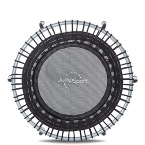 JumpSport 350/350f/370 Indoor Fitness Trampoline, 39-inch | 30 Adjustable Bungees for a Customized Bounce | Safe & Stable No-Tip Arched Legs | Included 60-Day Trial Streaming Videos & DVD