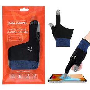 rinsfox E-Sports Sara Gaming Gloves,Game Gloves, gaming finger sleeves, Anti-Sweat Breathable, thumb sleeves for Highly Sensitive Nano-Silver Fiber Material, For Touch Screen (medium(1pair))