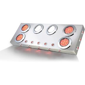 GG Grand General 91325 Stainless Steel Rear Center Light Panel with 4 inches and 1 inch Red/Clear/White LED and Side Lights