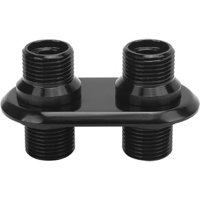 A/C Bulkhead, A/C Bulkhead, Car 2 Port Air Conditioning Bulkhead,Universal Heater Bulkhead Interface Modification Ac Hose Port(Black)