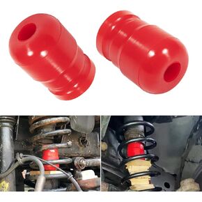 1-1303 Front Polyethylene Bump Stop Speedbump Compatible with Wrangler JK/JKU Sport Sahara Rubicon 2007-2018 (Red, 2PC) (1-1303)