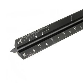 Architectural Scale Ruler,12" Aluminum Architect Triangular Ruler Engineers Ruler,Construction rulers for Architects, Blueprint,Students, Draftsmen and Engineers by Soraco(Black)