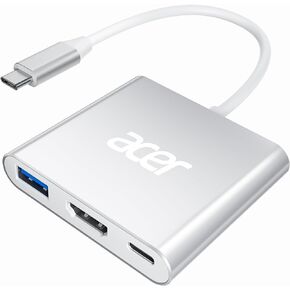 Acer Multiport AV Adapter with 4K HDMI Output USB 3.0 Port & 100W PD Charging Port, USB C Hub Compatible for MacBook Pro/Air, iPad pro/air, iMac, Switch, Dell XPS, Steam Deck and More Type-C Devices