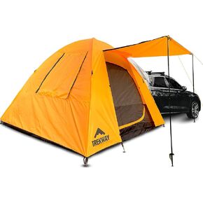 Trekway SUV Instant Dome Camping Tent w/Attachment | 9' x 9' | Sleeps Up to 7 People | for SUV |Crossover | Minivan