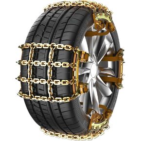 KIMISS Snow Chains, Car Tire Chains Anti Slip Anti Skid Tire Chains Security Chain Emergency Thickening Chains Double Anti Skid for Car SUV Trucks (Large A)