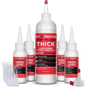 Starbond Premium Grade Cyanoacrylate (CA) Super Glue, Gap Filler Thick 2000 CPS Viscosity Adhesive for Carpentry, Woodworking, Hobby Models, Archery Fletching 2 oz