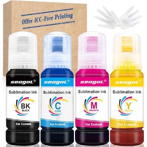 seogol 400ml Sublimation Ink for EcoTank Supertank Inkjet Printers ET-2720 ET-3710 ET-15000 ET-4760 ET-3760 ET-2760 ET-2750 ET-2700 ET-3700 ET-4700 ET-3750 ET-4750 (Offer ICC-Free Printing)